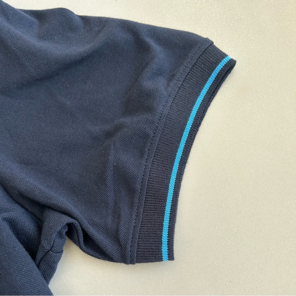 Lloyd and Jefferson Men’s Navy Polo with Teal Accents - Picture 9 of 10